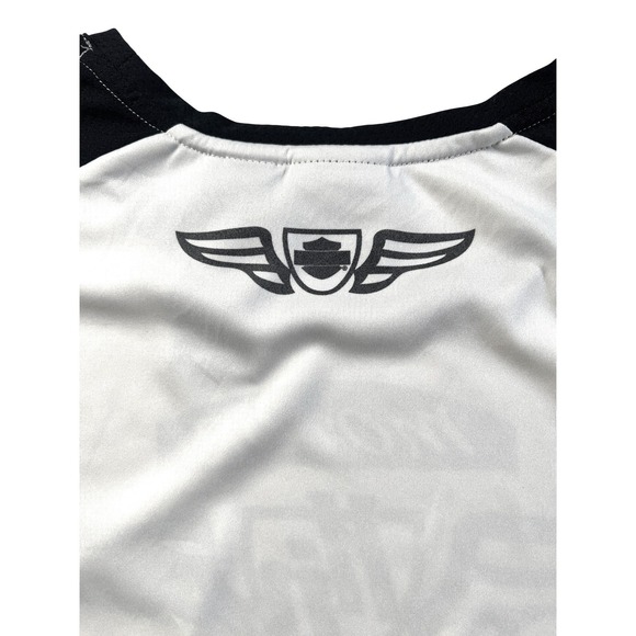 HARLEY-DAVIDSON Performance Motorcycles Raglan T-Shirt Women's White Black  XL - Picture 12 of 12